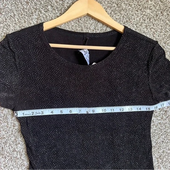 Bari Jay Black Silver Glitter Mini Dress Vintage Retro Formal Party Stretch - Picture 5 of 7